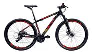 Bicicleta 29 mtb prowest discovery 21v vermelho e amarelo 17