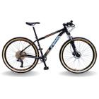 Bicicleta 29 puma 12v absolute, freio hid, pdv alum, susp trava guidão, preto com laranja e azul, 21
