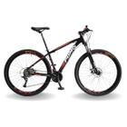 Bicicleta 29 pumabike lince 27v steez, freio mec, k7, susp trava, preto branco e vermelho, 21