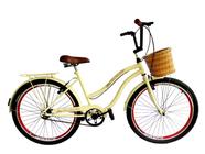 Bicicleta adulto vintage aro 26 cesta tipo vime s/ marchas