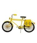 Bicicleta Amarela Estilo Retrô Vintage - Miniatura Charmosa em 13x22x7.5cm