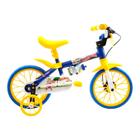 Bicicleta aro 12 big boy shark masc. azul/amar bike infantil