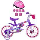 Bicicleta Aro 12 Nathor Violet Com Rodinha E Kit Proteção