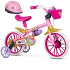Bicicleta aro 12 para Criança Menina Princesa com Capacete Nathor