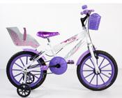 bicicleta aro 16 com acessorios e cadeirinha de boneca