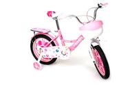 Bicicleta Aro 16 Princess Rosa Uni Toys Com Rodinhas Freio V-Brake Até 60kg