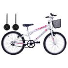 Bicicleta Aro 20 Branca meninas Com Rodinhas