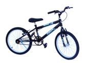 Bicicleta aro 20 conv preto onix adesivo azul
