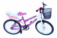 Bicicleta aro 20 fem onix cor pink com cadeirinha