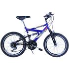 Bicicleta Aro 20 Max 220 Suspensão 18V Cor Azul e Preto