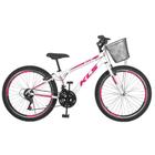 Bicicleta Aro 24 Alumínio Kls Sport Gold Freio V-Brake Mtb 21 Marchas Feminina