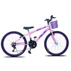 Bicicleta Aro 24 C/cestinha Forss Anny 18 Marchas Branco