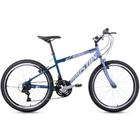 Bicicleta aro 24 com 21 marchas freio V-Brake azul e cinza - WIN - Houston