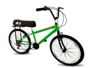 Bicicleta aro 24 com banco de mobilete 6 marchas tipo bmx vd