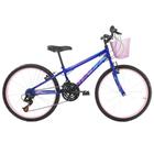 Bicicleta Aro 24 Feminina Infantil Wendy 18V Com Cestinha