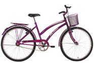 Bicicleta Aro 24 Feminina Susi Roxa Com Para-lama e Cesta