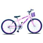 Bicicleta Aro 24 Forss Anny C/ Cesta S/ Marcha - Rosa