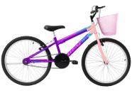 Bicicleta Aro 24 para Menina Infantil Wendy Com Cestinha