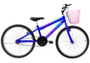 Bicicleta Aro 24 para Menina Infantil Wendy Com Cestinha