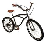 Bicicleta Aro 26 Beach Caiçara Estilo Retrô 6v Preto