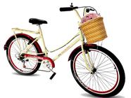 Bicicleta Aro 26 ceci cesta 6 marchas mary bege e vermelha
