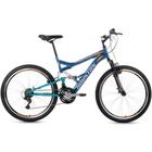 Bicicleta aro 26 com 21 marchas freio V-Brake azul e verde - STINGER - Houston