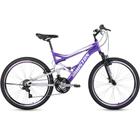 Bicicleta aro 26 com 21 marchas freio V-Brake roxo e prata - VIVID - Houston