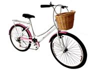 Bicicleta Aro 26 feminina estilo ceci c/ vime 6 Marchas Mary