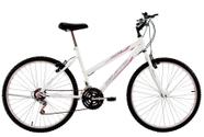 Bicicleta Aro 26 Feminina Life 18 Marchas Branca