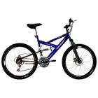 Bicicleta Aro 26 MTB 18V Full Suspention Duplo Freio a Disco Max 260 Azul