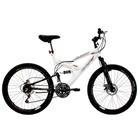 Bicicleta Aro 26 MTB 18V Full Suspention Duplo Freio a Disco Max 260 Branca