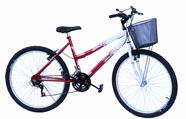 Bicicleta aro 26 onix fem mtb 18m convencional cor vermelho