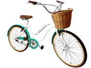 Bicicleta Aro 26 passeio sem marchas c/ Cesta Vime Branco vd - Maria Clara Bikes