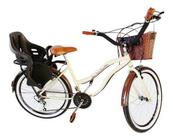 Bicicleta Aro 26 Retrô Com Cadeirinha Infantil Tras Bege