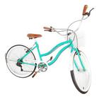 Bicicleta Aro 26 Retro Vintage 6v Verde Água C/ Branco