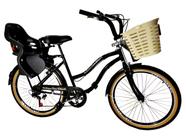 Bicicleta Aro 26 urbana Com Cadeirinha cesta grande Preto