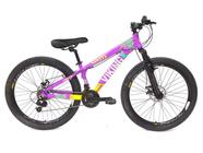 Bicicleta Aro 26 Viking TuffX25 Freeride 21V Roxo Amarelo