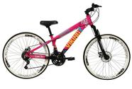 Bicicleta Aro 26 Vikingx Tuff 21v Alumínio Freio a Disco Aros Vmaxx Brancos - Rosa/Azul