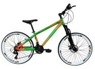 Bicicleta Aro 26 Vikingx Tuff 21v Alumínio Freio Hidráulico a Disco Aros Vmaxx Brancos - Verde