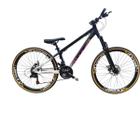 Bicicleta Aro 26 Vikingx Tuff 44 21v Cambio Importado Quadro Aluminio Mtb Freeride Suspensão Dianteira