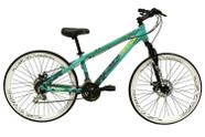 Bicicleta Aro 26 Vikingx Tuff Azul Claro 21v Alumínio Freio a Disco Aros Vmaxx Brancos