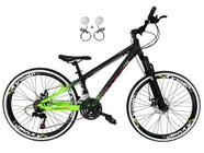 Bicicleta Aro 26 Vikingx Tuff X44 Preto/Verde 21v Freios a Disco Hidráulicos(óleo) Aros Vmaxx Pretos