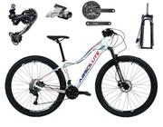 Bicicleta Aro 29 Absolute Hera Feminina Alumínio Câmbios Shimano Deore e Altus 27v Freios Hidráulicos Garfo Com Trava no Guidão - Branco