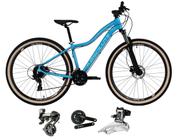 Bicicleta aro 29 Absolute Hera Feminina Shimano Altus 24V Freio a Disco Hidráulico Garfo com Trava Pneu com Faixa Bege - Azul