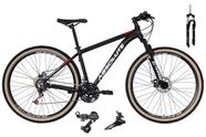 Bicicleta Aro 29 Absolute Nero 4 Alumínio 24v Câmbios Shimano Garfo com Trava no Ombro Pneu com Faixa Bege - Preto/Vermelho