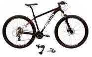 Bicicleta Aro 29 Absolute Nero 4 Alumínio Câmbio Traseiro Shimano Alívio e Altus 27v Freio Hidráulico Garfo Com Trava - Preto/Vermelho