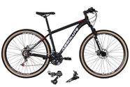 Bicicleta Aro 29 Absolute Nero 4 Cabeamento Interno 24v Câmbios Shimano Garfo Suspensão Pneus Faixa Bege - Preto/Vermelho