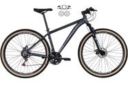 Bicicleta Aro 29 Absolute Nero 4 Cabeamento Interno 24v Freios a Disco Hidráulicos Garfo Suspensão Pneu com Faixa Bege - Grafite