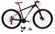 Bicicleta Aro 29 Absolute Nero 4 Cabos Internos Câmbio Traseiro Shimano Deore e Altus 27v Freio Hidráulico Garfo Com Trava - Preto/Vermelho