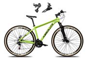 Bicicleta Aro 29 Absolute Nero 5 Alumínio 24v Câmbios Shimano Garfo Suspensão Pneu Faixa - Verde